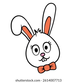 bunny easter day doodle vector illustration hand drawn cartoon