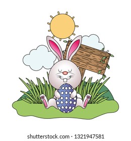 bunny with easter egg