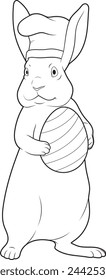 Bunny Easter Easter egg Chef Animal Vector Graphic Art Illustration