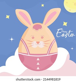 Bunny easter egg Happy easter season Vector
