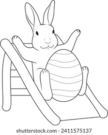 Bunny Easter Easter egg Slide Animal Vector Graphic Art Illustration