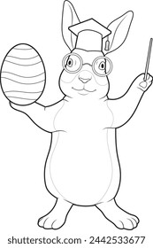 Conejito Pascua huevo de Pascua Maestro Animal Vector Ilustración de arte gráfico
