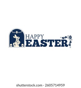 bunny and easter egg vector design illustration