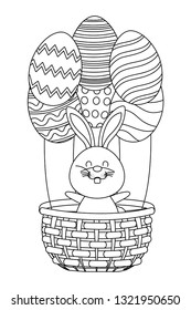 bunny with easter eggs