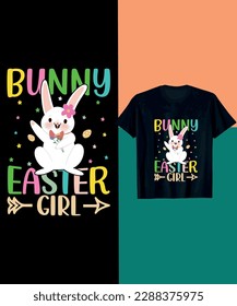 bunny easter gir vector design 