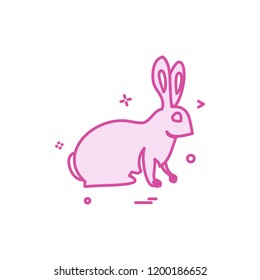 Bunny easter  paschal rabbit icon vector design