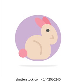 Bunny, Easter, Rabbit Abstract Circle Background Flat color Icon