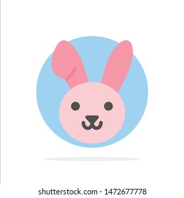Bunny, Easter, Rabbit Abstract Circle Background Flat color Icon