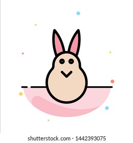 Bunny, Easter, Easter Bunny, Rabbit Abstract Flat Color Icon Template