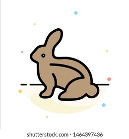 Bunny, Easter, Easter Bunny, Rabbit Abstract Flat Color Icon Template. Vector Icon Template background