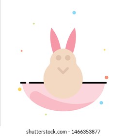 Bunny, Easter, Easter Bunny, Rabbit Abstract Flat Color Icon Template. Vector Icon Template background
