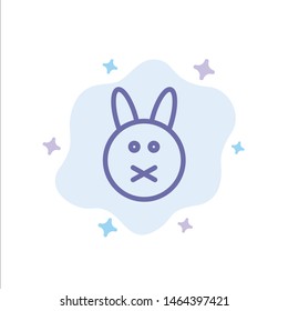 Bunny, Easter, Rabbit Blue Icon on Abstract Cloud Background. Vector Icon Template background