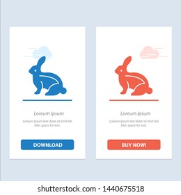 Bunny, Easter, Easter Bunny, Rabbit  Blue and Red Download and Buy Now web Widget Card Template