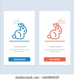 Bunny, Easter, Rabbit  Blue and Red Download and Buy Now web Widget Card Template. Vector Icon Template background