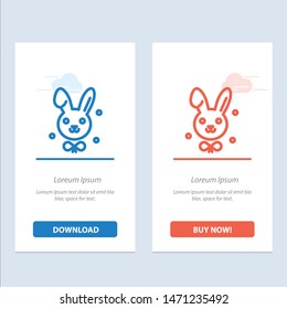 Bunny, Easter, Rabbit  Blue and Red Download and Buy Now web Widget Card Template. Vector Icon Template background