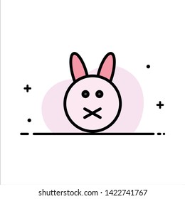 Bunny, Easter, Rabbit  Business Flat Line Filled Icon Vector Banner Template