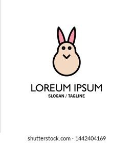 Bunny, Easter, Easter Bunny, Rabbit Business Logo Template. Flat Color