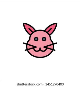 Bunny, Bunny, Easter, Rabbit Business Logo Template. Flat Color