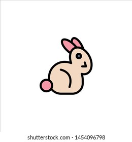Bunny, Easter, Rabbit Business Logo Template. Flat Color
