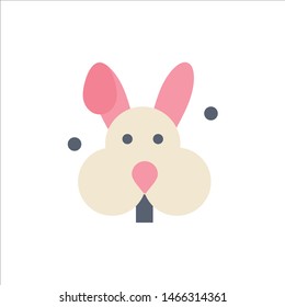 Bunny, Easter, Rabbit  Flat Color Icon. Vector icon banner Template. Vector Icon Template background