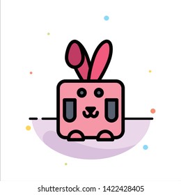 Bunny, Easter, Rabbit, Holiday Abstract Flat Color Icon Template