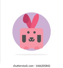 Bunny, Easter, Rabbit, Holiday Abstract Circle Background Flat color Icon. Vector Icon Template background