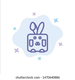 Bunny, Easter, Rabbit, Holiday Blue Icon on Abstract Cloud Background. Vector Icon Template background