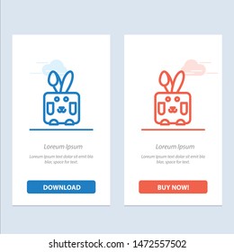 Bunny, Easter, Rabbit, Holiday  Blue and Red Download and Buy Now web Widget Card Template