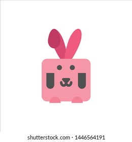 Bunny, Easter, Rabbit, Holiday  Flat Color Icon. Vector icon banner Template