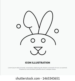 Bunny, Easter, Rabbit Line Icon Vector. Vector Icon Template background