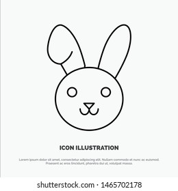 Bunny, Easter, Rabbit Line Icon Vector. Vector Icon Template background