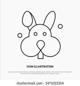 Bunny, Easter, Rabbit Line Icon Vector. Vector Icon Template background