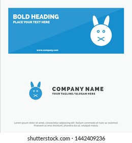 Bunny, Easter, Rabbit SOlid Icon Website Banner and Business Logo Template