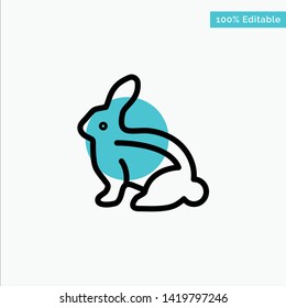 Bunny, Easter, Easter Bunny, Rabbit turquoise highlight circle point Vector icon