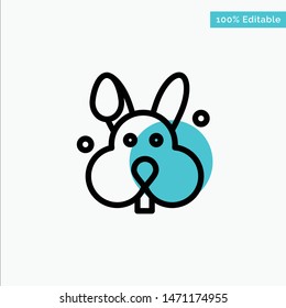 Bunny, Easter, Rabbit turquoise highlight circle point Vector icon. Vector Icon Template background
