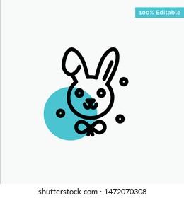 Bunny, Easter, Rabbit turquoise highlight circle point Vector icon