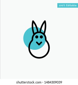 Bunny, Easter, Easter Bunny, Rabbit turquoise highlight circle point Vector icon. Vector Icon Template background