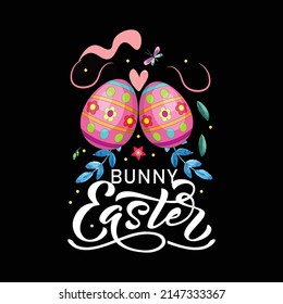 Bunny Easter T Shirt Vector ,T Shirt Design Vector