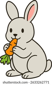 bunny eat the carrot ilustration