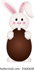 Bunny Eating Chocolate Easter Egg