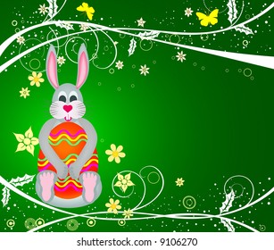 Bunny with egg - vector illustration