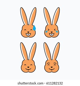 bunny emoticon Logo Vector Template