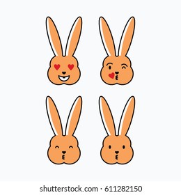 bunny emoticon Logo Vector Template