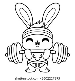 Bunny are exercising, for coloring