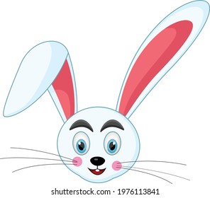 Bunny Face cartoon vector art and illustration