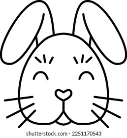 Cara de conejo. Cabeza de conejo. Icono de línea negra animal