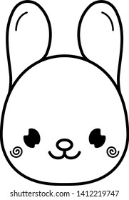 Bunny face icon in outline icon