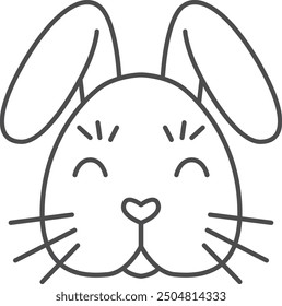 Bunny face icon. Rabbit head line symbol