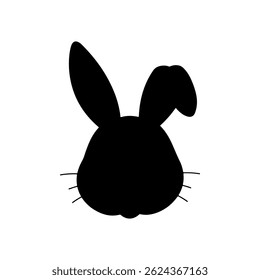 Bunny face  silhouette icon vector flat design.