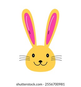 Bunny Face Vector Illustration. Good for Easter Elements.